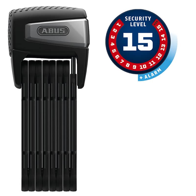 Motorcycle folding lock ABUS BORDO 6500A SmartX alarm and Bluetooth