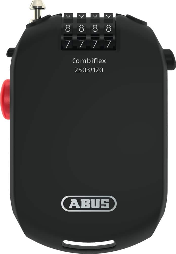 Abus armored cable lock for theft protection on vacation and when travelling