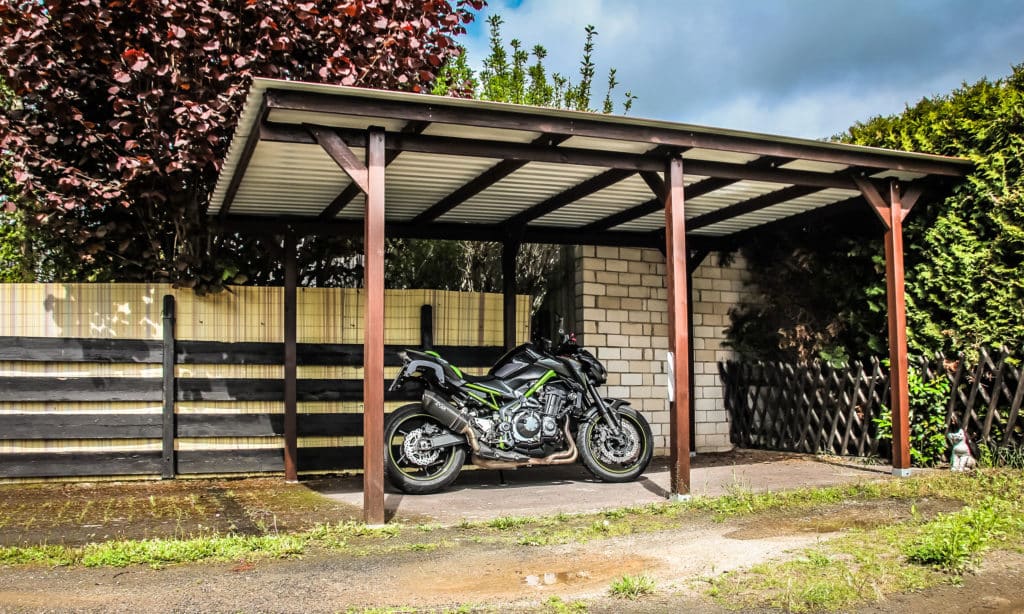 Carport Motorradschloss Abus Diebstahlschutz