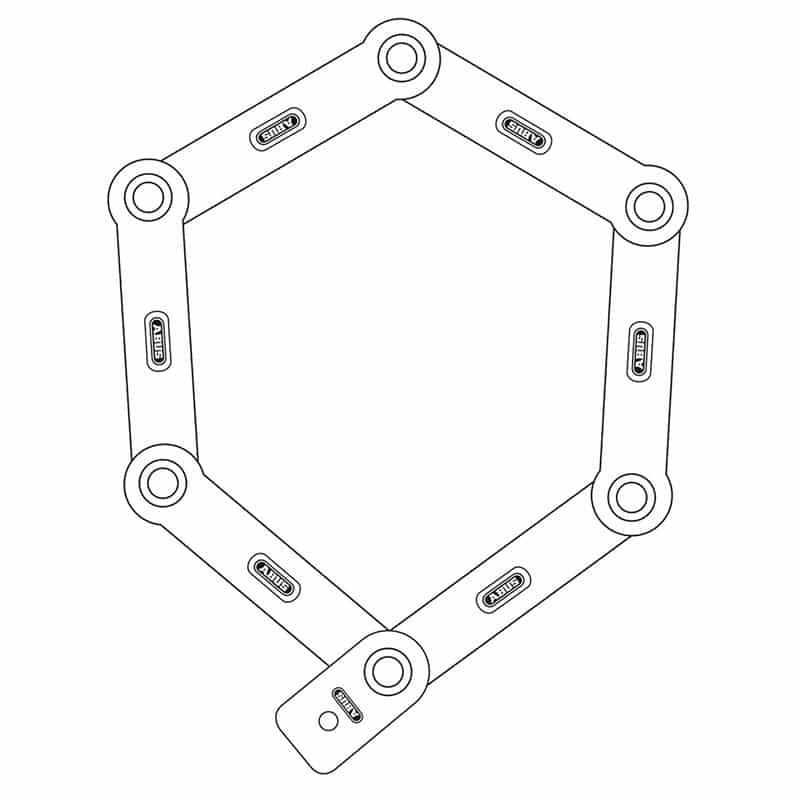 Motorcycle folding lock Abus Bordo Granit XPlus Big 6500 sketch