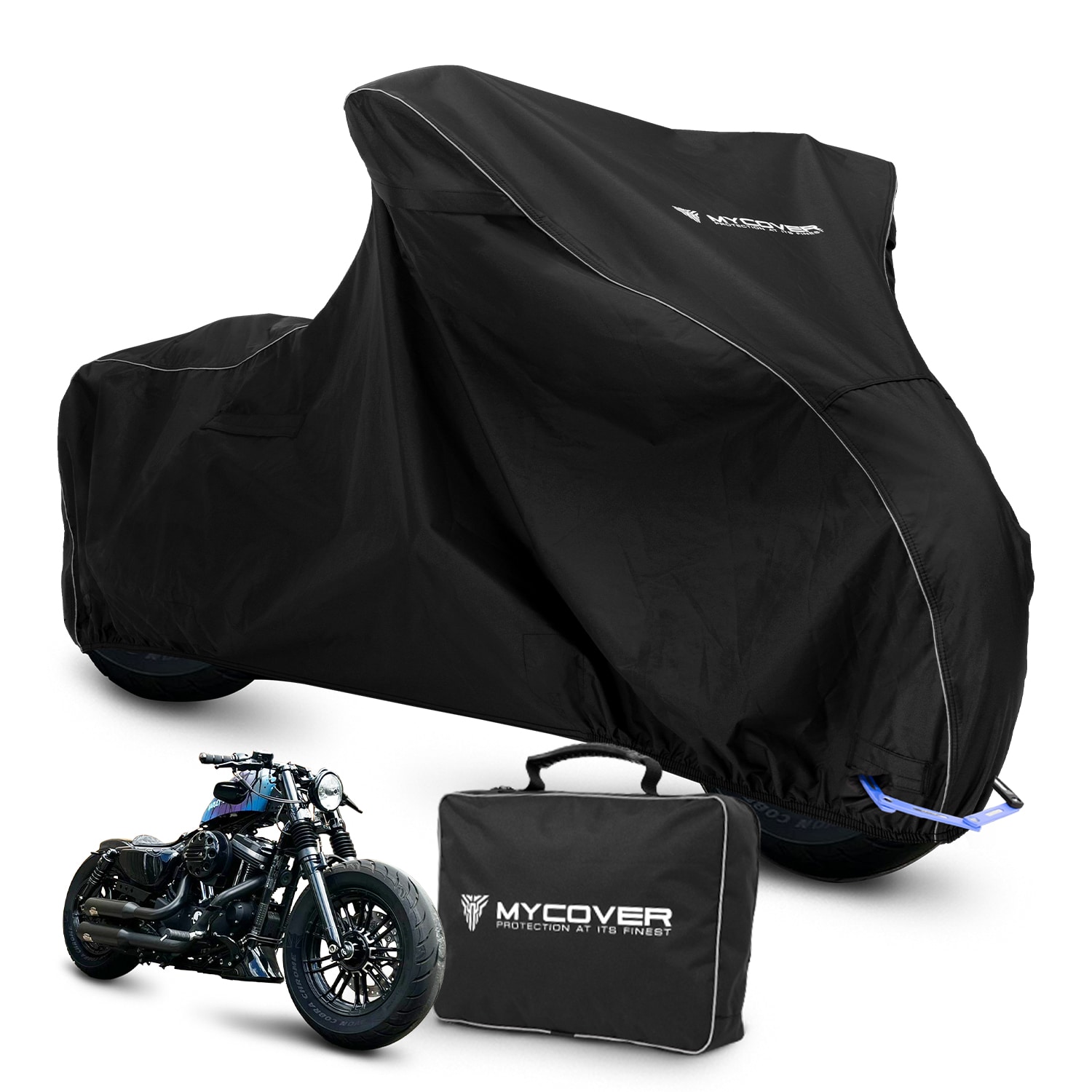 Winterfeste Outdoor Chopper Abdeckplane | L | Schwarz