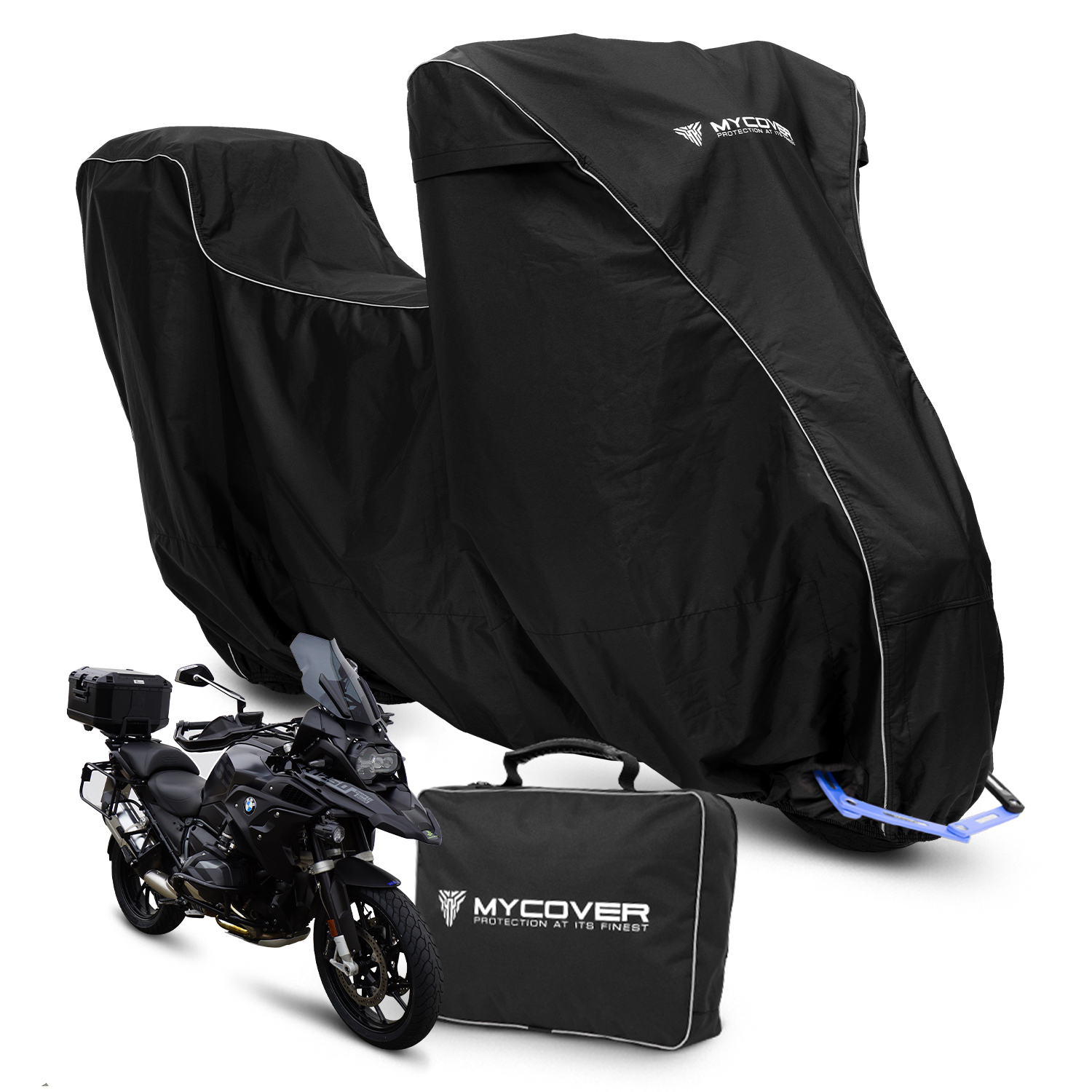 Housse Moto Extérieur Premium | L++ Top Case | Noir | Hiver, Respirant, Intérieur, Imperméable, Anti-effraction, Protection solaire